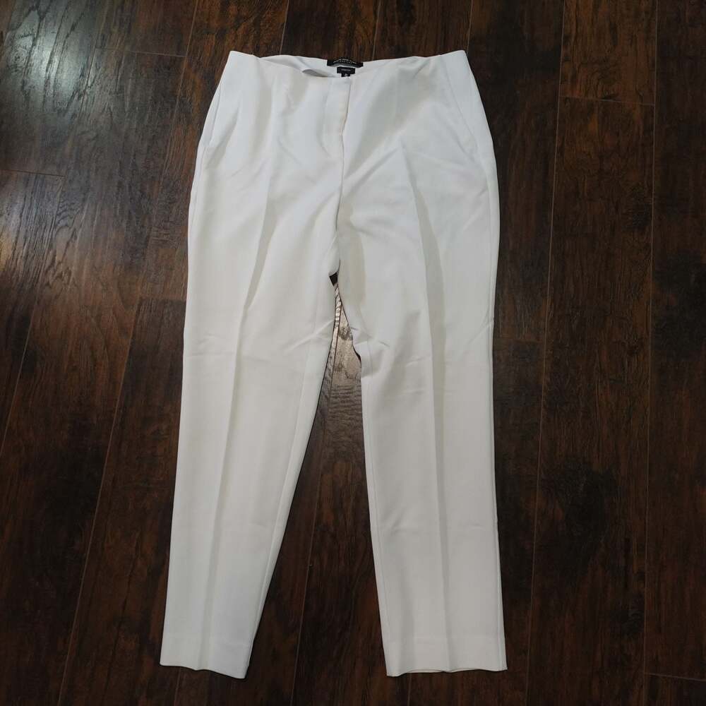 Jones New York Signature Stretch White Tailored Ankle Pants
